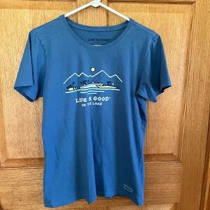 Life is good blue( on the lake) tee shirt